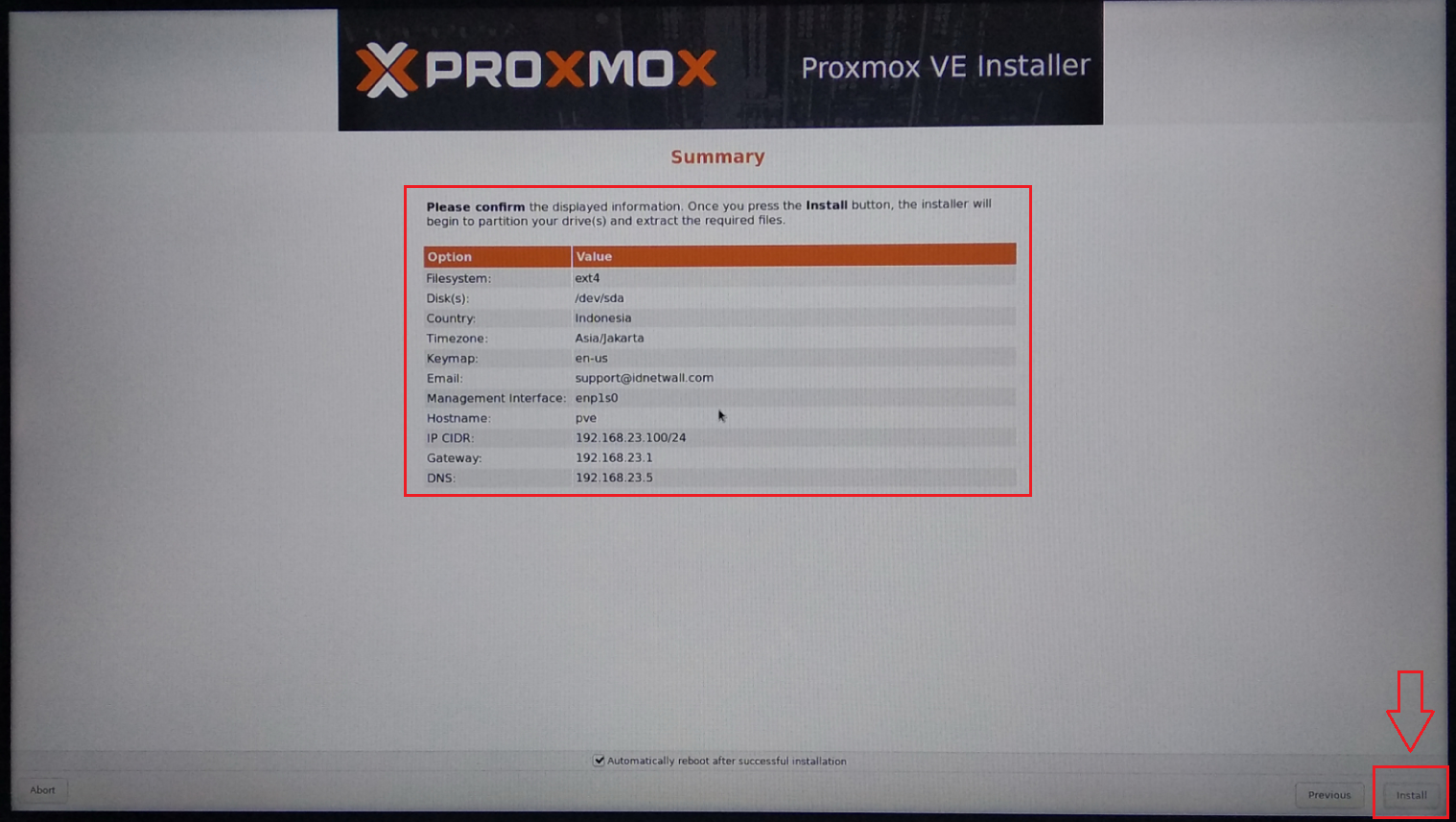 Tutorial Instalasi Proxmox Virtual Environment – PT. IDNetWALL Tech ...